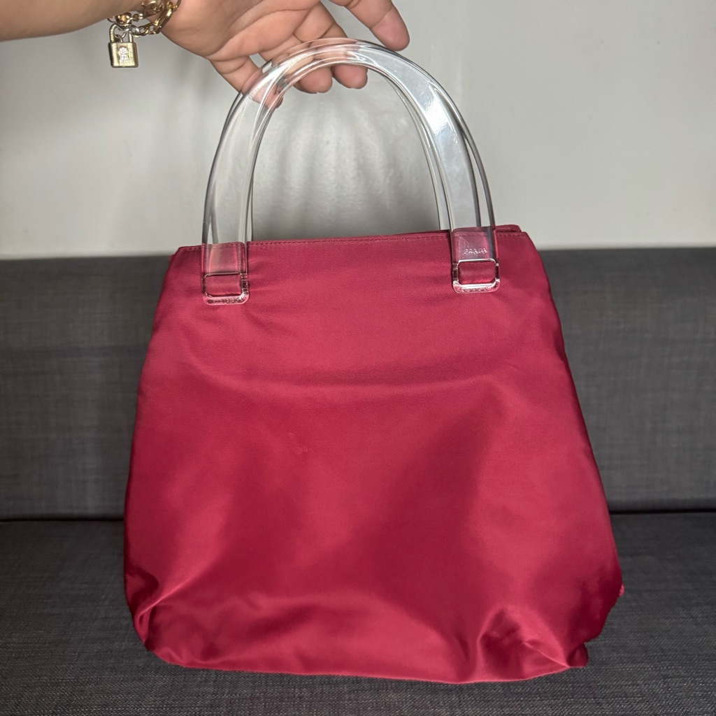 Prada Vintage Rare Handbag With Clear Handles